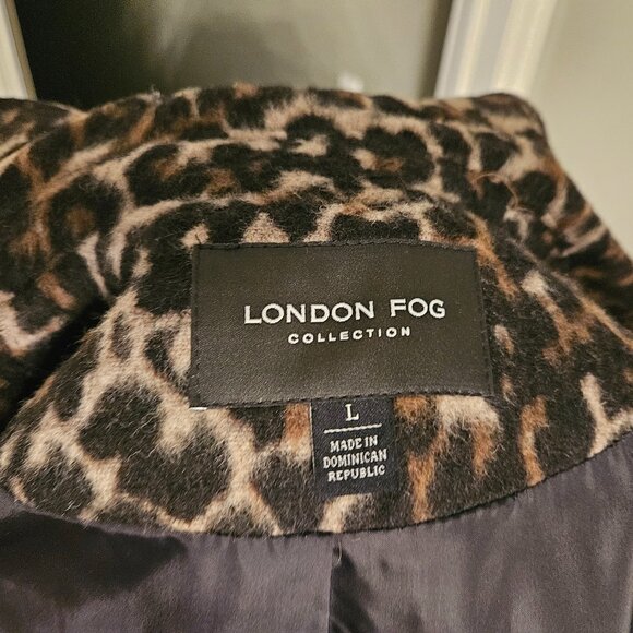 NWT LONDON FOG Single-Breasted Wool Coat with Scarf, Large - Picture 4 of 11